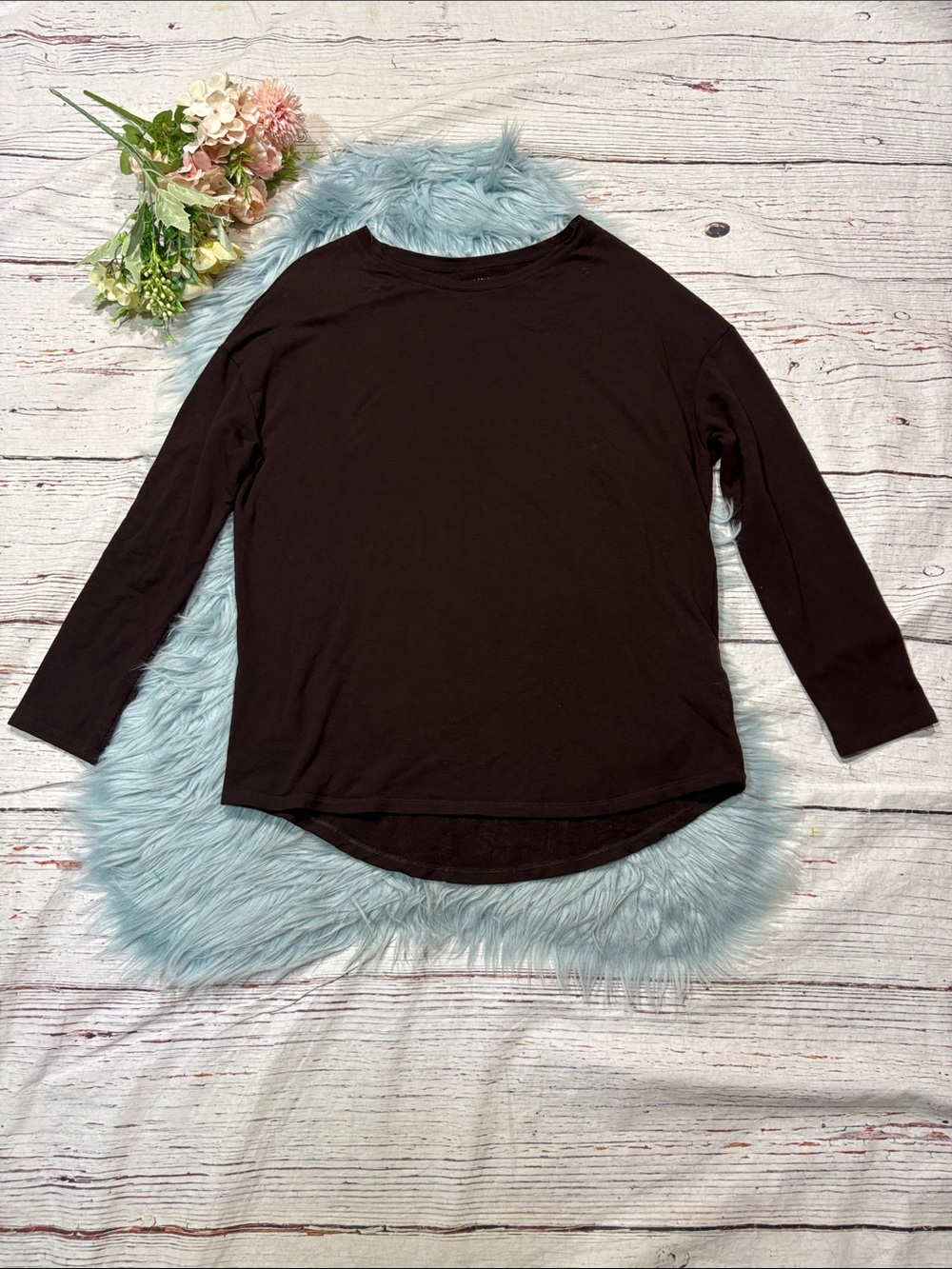 Majestic Filatures Chocolate French Touch Soft Trench Lightweight Sweatshirt
